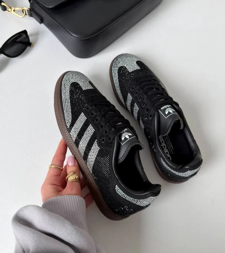 Adidas Samba Og Rhinestone Black Silver